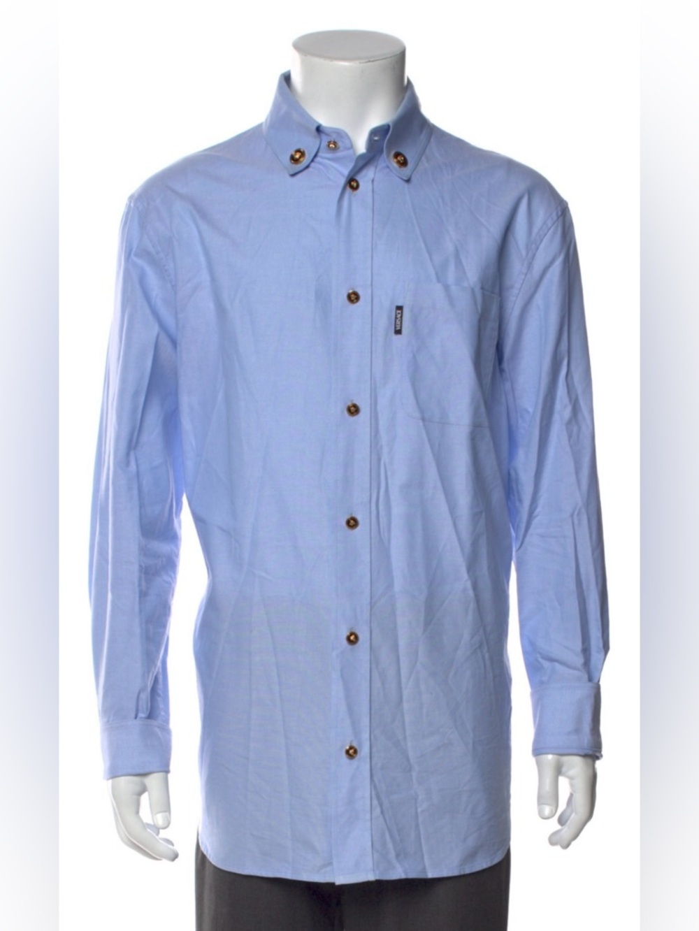 Versace Blue Men's Button-Down Shirt